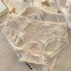 Women S Lace Trim Cotton Underwear Antibacterial Pure Cotton Mid Waist Ladies Panties