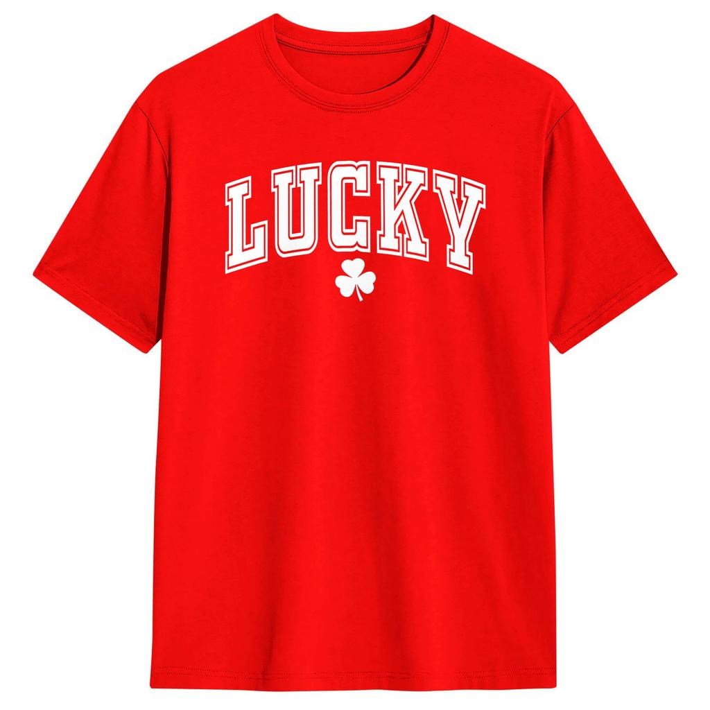 Vintage T Shirt Summer St Pattys Day Lucky Shamrock St Patricks Day Novelty TShirts Cotton Tshirt Unisex Retro Short Sleeve Tees