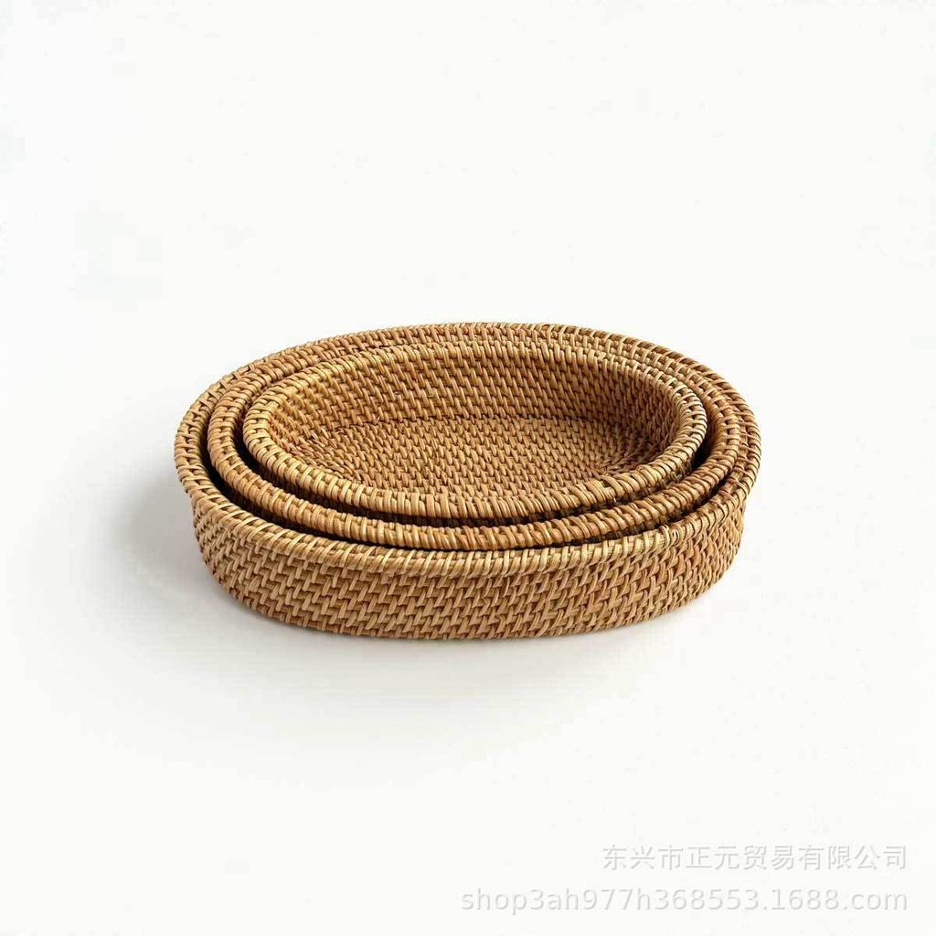Rattan fruit plate fruit basket storage basket bread basket snack tray tea table snack tray woven basket