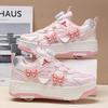 Four-Wheel Runaway Shoes Boys And Girls Roller Skates Adult Wheel Shoes Skates Women'S Runaway Shoes Four-Wheel Retractable