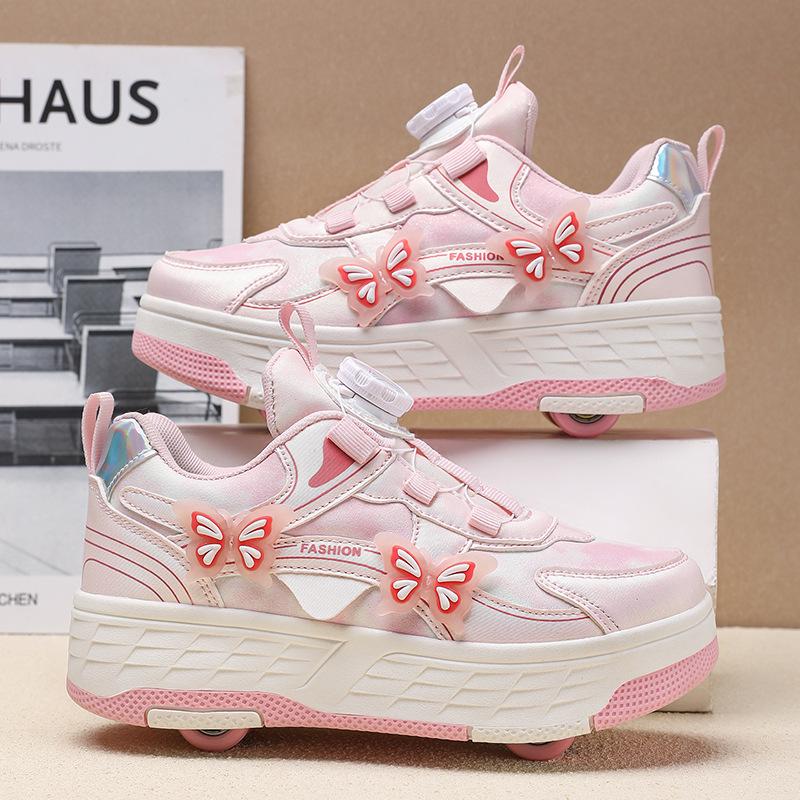 Four-Wheel Runaway Shoes Boys And Girls Roller Skates Adult Wheel Shoes Skates Women'S Runaway Shoes Four-Wheel Retractable