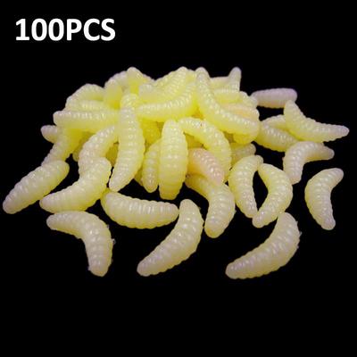 30pcs Bread Bug Fishing Lure Maggot Bionic Worm Bait Tackle Fishing Accessories