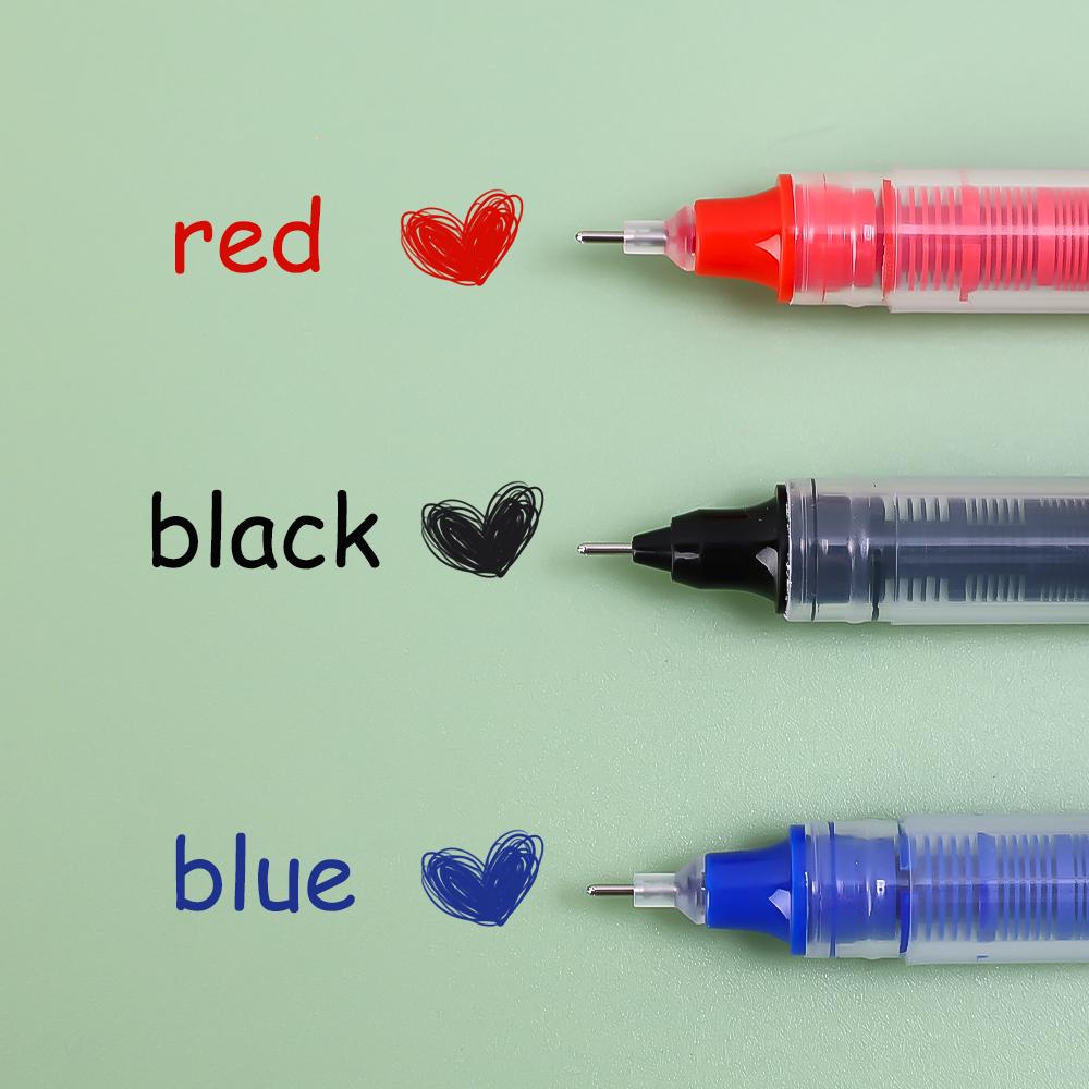 Needle Type Gel Ink Pens Black/Blue/Red 0.5mm Liquid Ballpoint Pen Students Stationery School Office Writing Tool