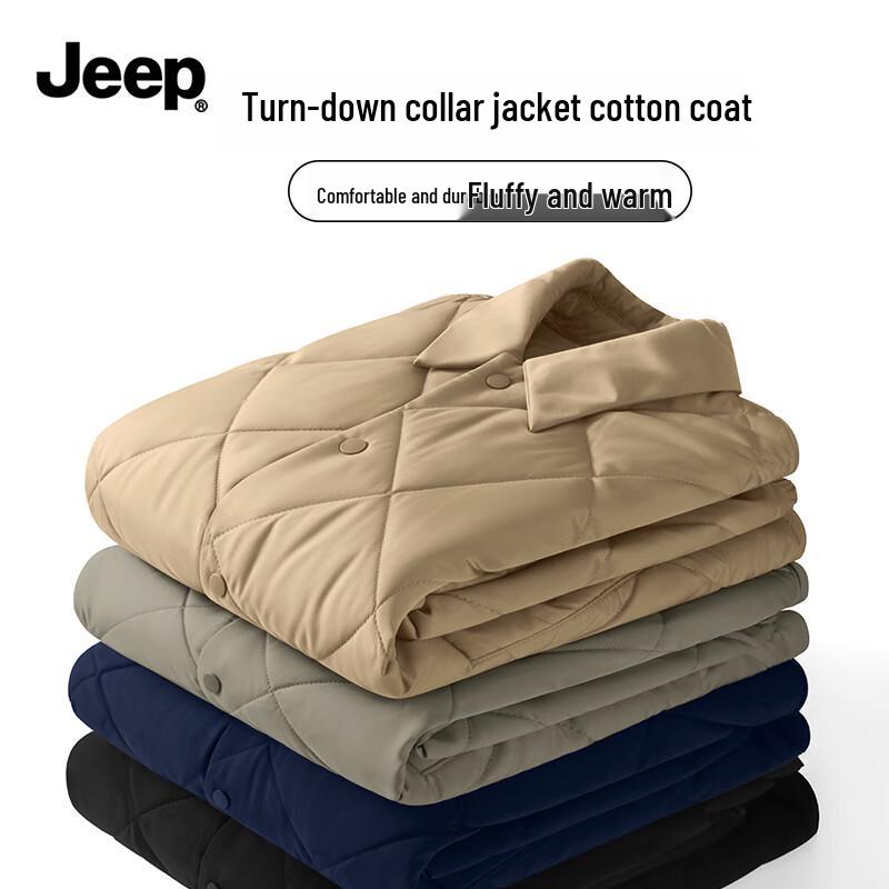 JEEP Men s Winter Diamond Quilted Padded Lapel Jacket M