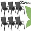 Black metal garden chair, terrace, balcony, armchair, terrace, strong, 6 pcs.