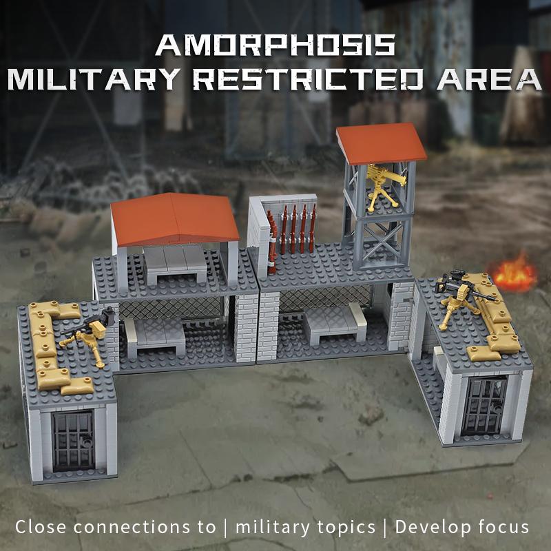 MOC Vojenská Zakázaná Oblast Stavebnice Hračky Transformovatelné Zbraně Kostky Hračka Stavebnice Hračky pro Kluky Dárky