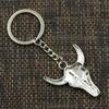 Moda 30mm breloczek metalowy breloczek brelok biżuteria antyczny brąz pozłacana czaszka byk głowa wołu 41x38mm wisiorek