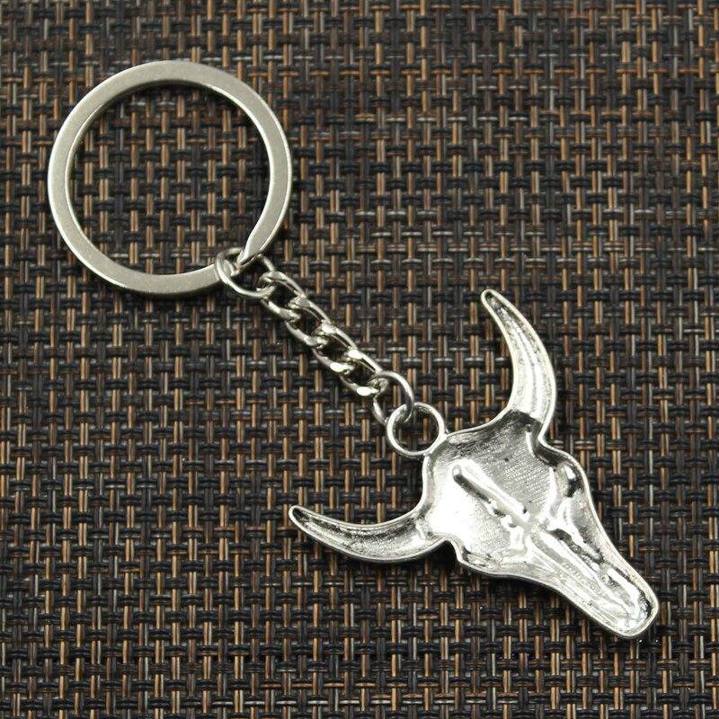 Moda 30mm Breloc Metal Breloc Breloc Bijuterii Craniu Placat Bronz Antic Cap De Bou 41x38mm Pandantiv