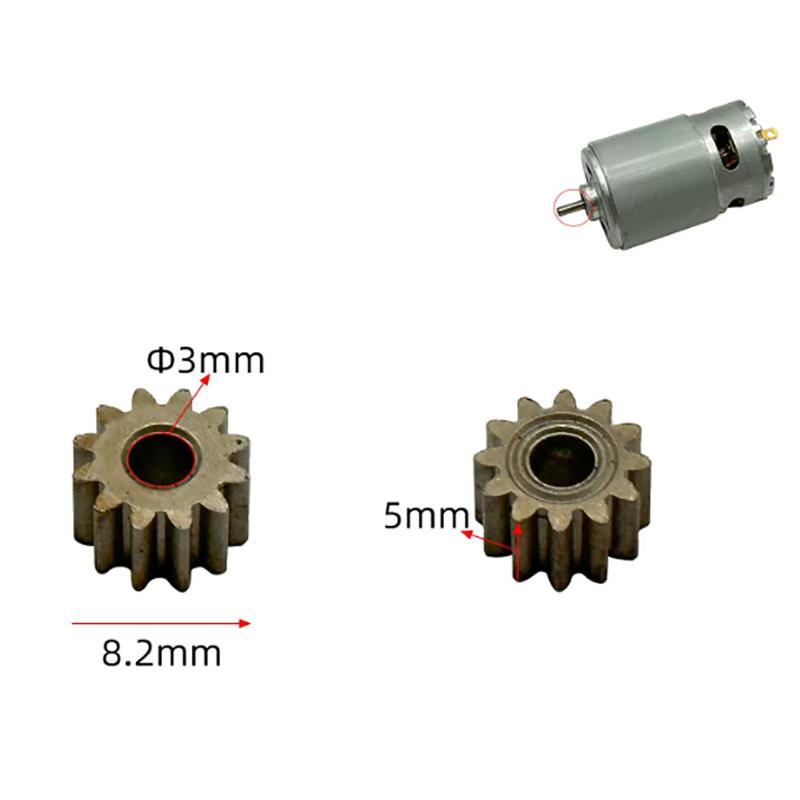 Durable Electric Hand Drill Gear 2Pcs 9-16 Teeth Parts Fit 550 775 Motor Shafts for Cordless Charging Drill Replacement