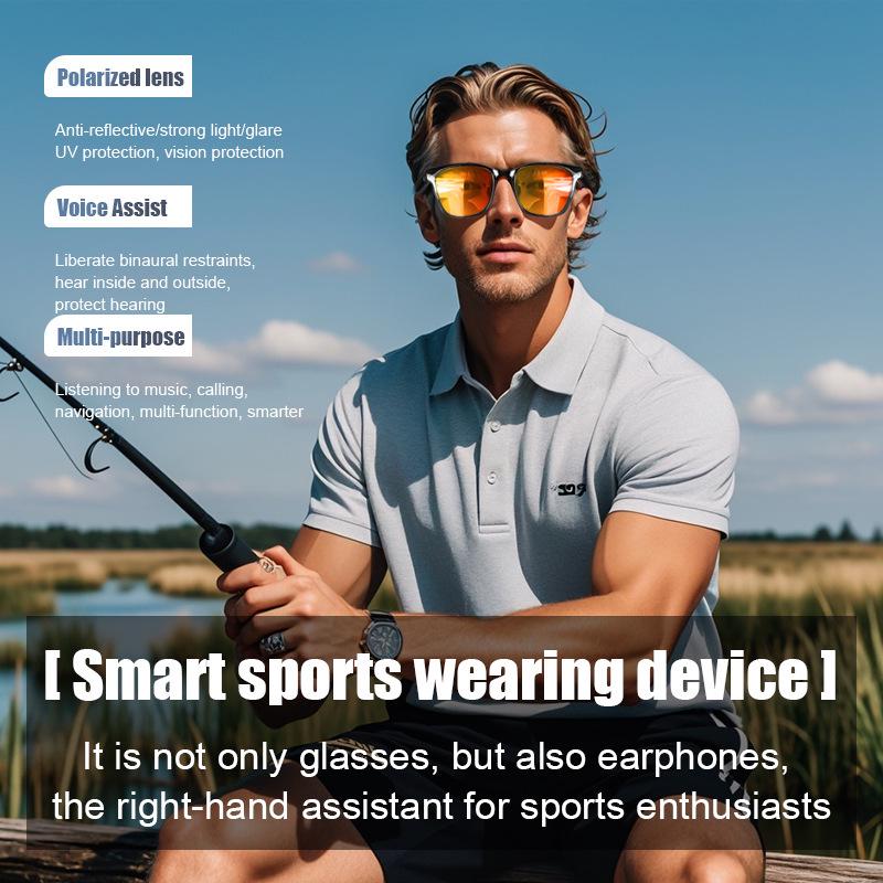Bluetooth Smart Sunglasses with Music, Calls, Navigation, UV400 Protection, and Polarized Replaceable Lenses