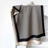 Geometric Stripes Simple Style Autumn And Winter Double-Sided Imitation Cashmere Scarf Winter High-End Warm Shawl
