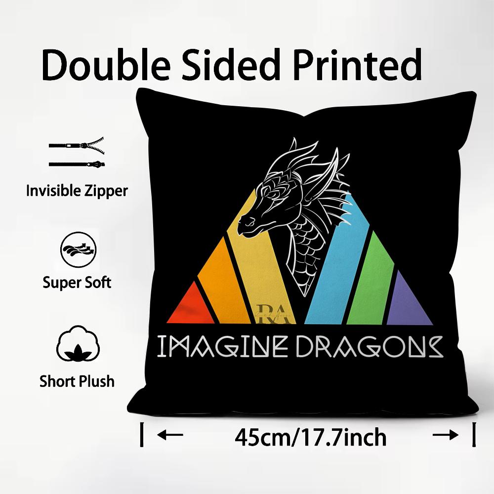 

IImagine DragonsS Band Cushion Cover Plush Fabric Soft DoubleSided Printed Sofa Warm Winter Home Child Gift Pillow Case 30x30cm