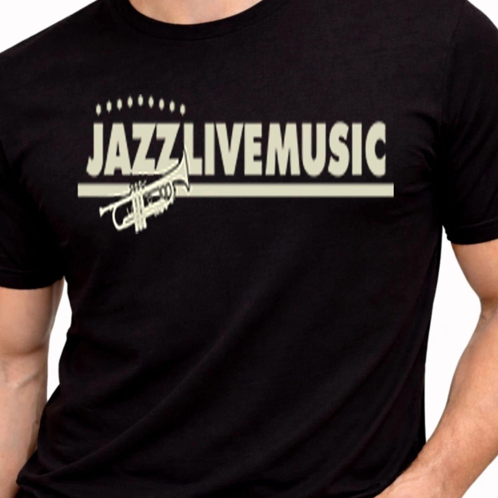 Jazz Live Music Graphic T-Shirt Trumpet Player Tee Music Lover Festival Gift Top XXL