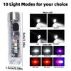 Waterproof Mini Keychain Flashlight 10 Modes Pocket Portable Torch Light Multifunctional Magnetic Base LED Magnetic Flashlight