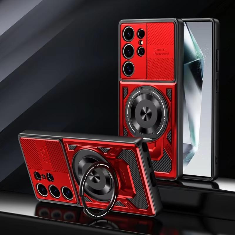 For Samsung Galaxy S25 S24 Ultra S23 FE S22 Plus S21 FE Luxury Magsafe Magnetic Wireless Charging Armor Case