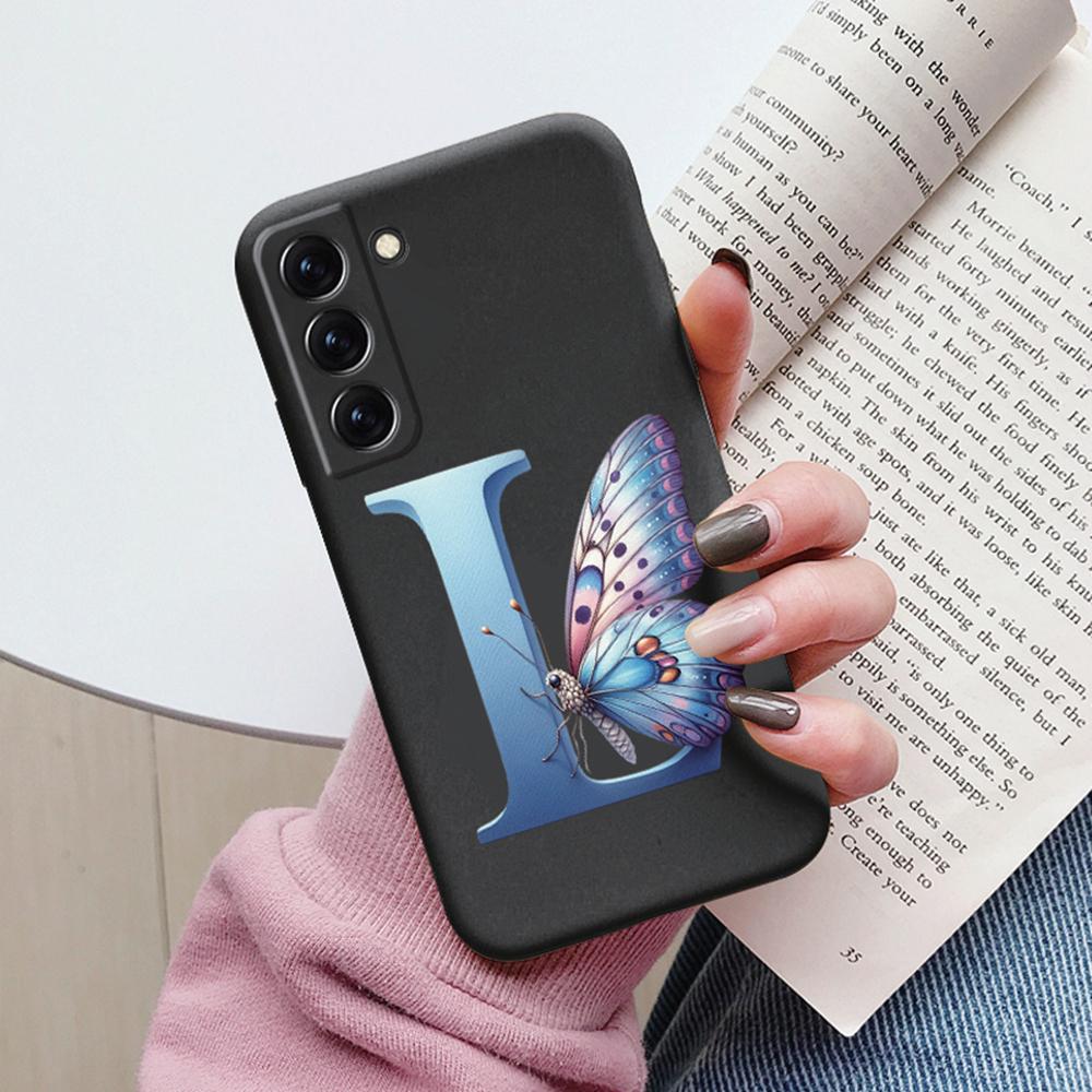 Phone Case Women For Samsung Galaxy S21 FE S22 Plus Girls Bumper Cover Colorful Letter Flower Butterfly Love samsang s22 Ultra