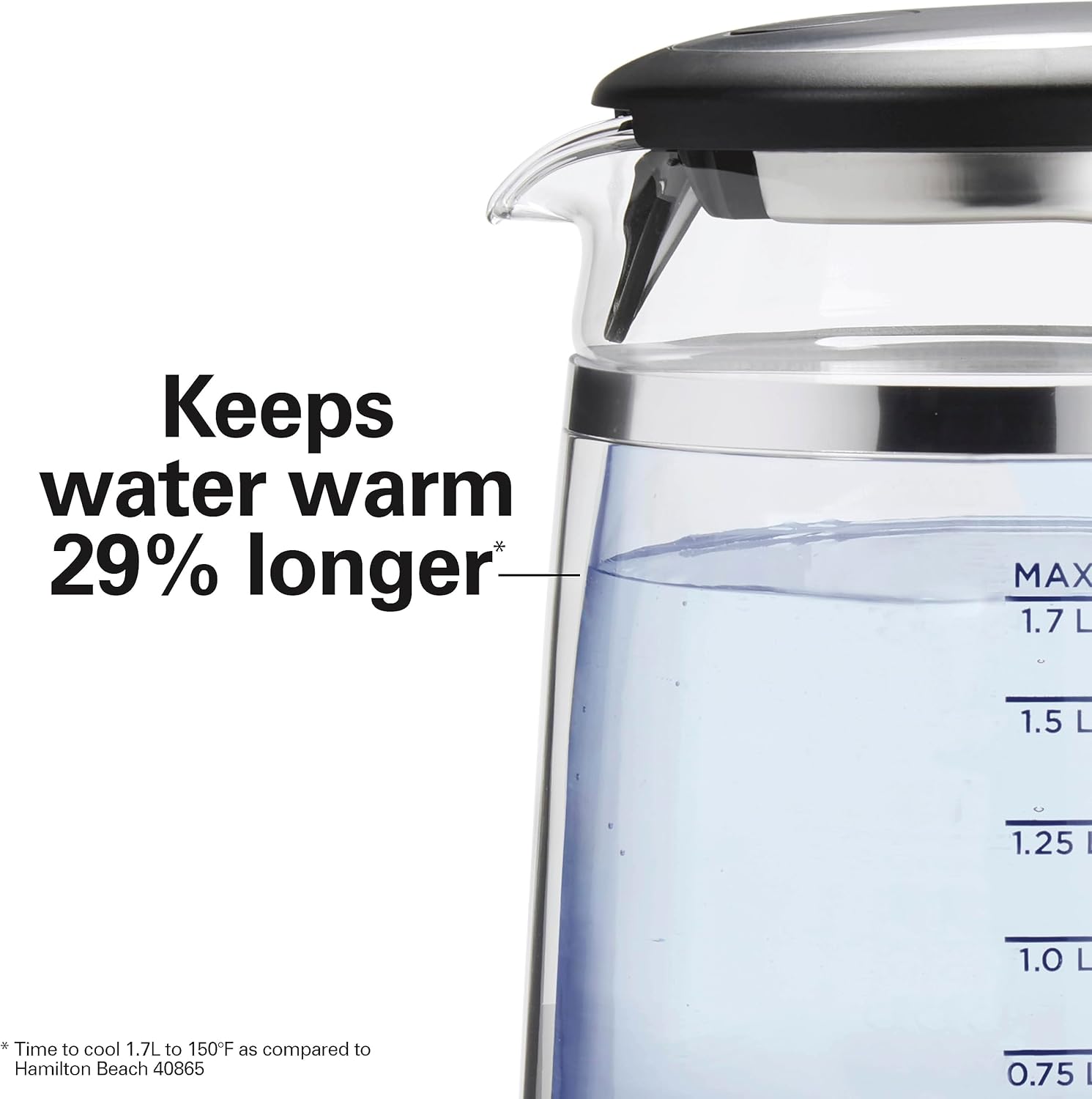 

Электрический чайник с двойными стенками, 1,7 л, стекло, встроенный фильтр, автоотключение, беспроводной – 40850 1 8 Quarts