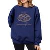 Autumn Winter American Style Printed Loose Round Neck Long Sleeve Hoodie