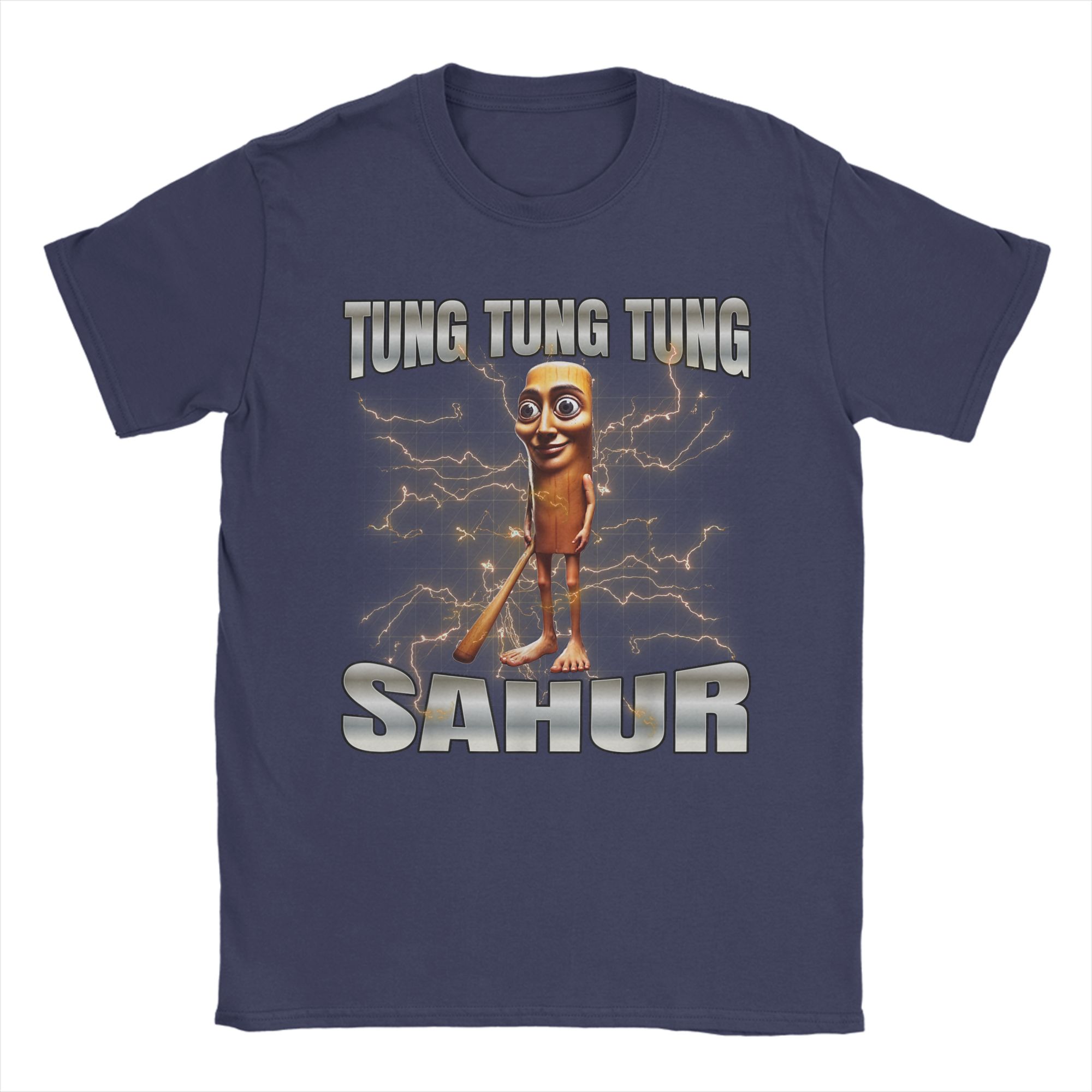 

Vintage Tung Tung Tung Sahur Italian Brainrot Meme T-Shirts Men Round Collar Pure Cotton T Shirts Short Sleeve Tees Clothing 4XL