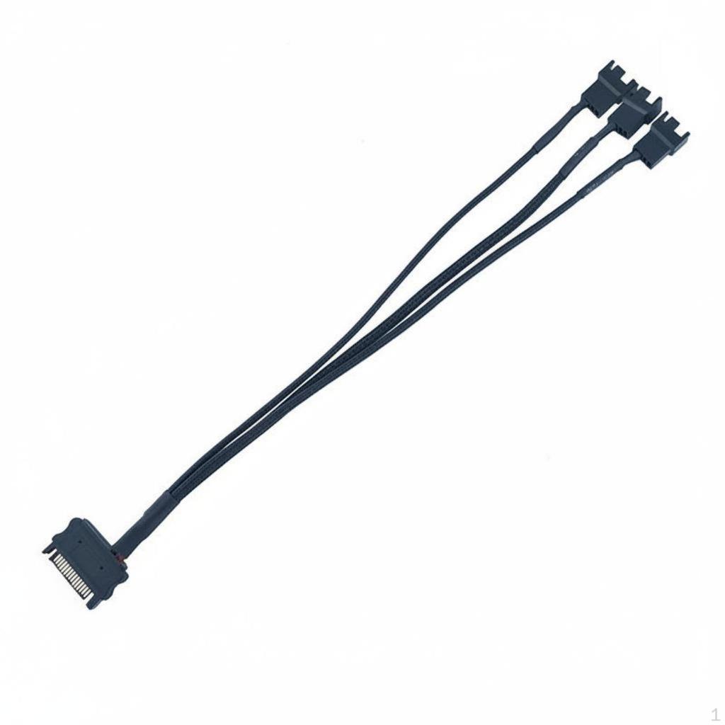 Single to Triple Fan Power Splitter Cable Reduces Motherboard Load Serial ATA 3 for