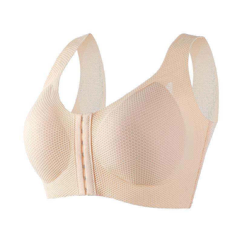 Front-opening Bra for Women Large-sized Beautiful Back Seamless Underwear for Women Gathering Bra Top Retractable Accessory Bra