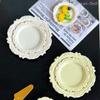 3Pcs Miniature Dollhouse Pastry Plate Mini Retro Carving Tray Disc Play Kitchen Food For Doll Accessories