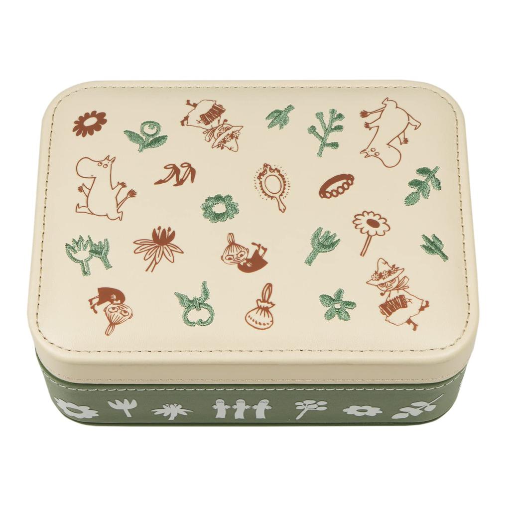MOOMIN Moomin Jewelry Box x Official Merchandise Accessory Case Small Item Organizer for Women and Her (Off-White Green) Women's