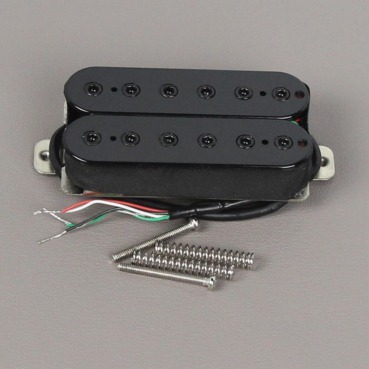 FLEOR Alnico 5 Electric Guitar Pickup Humbucker Bridge /Neck Black-Adjustable Pole Pieces