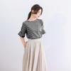 Cotton Blends T-shirt for Women Summer Japanese Solid Color Round Neck Flared Sleeve Basic Elegant Top