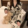 Spring and Autumn Women's Landscape Painting Long Sleeve Long Pants Pajamas Homewear Set Pajamas Homewear Set