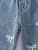 Cute and Sweet Bow Pattern Single-piece Girls' Casual Outdoor Trousers, New Spring/summer Arrival