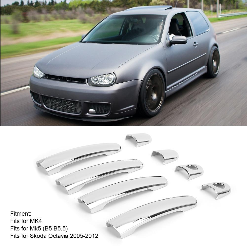 Stainless Steel Electroplate Door Handle Fits for Skoda Octavia 2005 2012