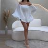 Verão 2025 novo vestuário feminino transfronteiriço europeu e americano ombro a ombro sexy moda para o trabalho casual shorts fato plissado
