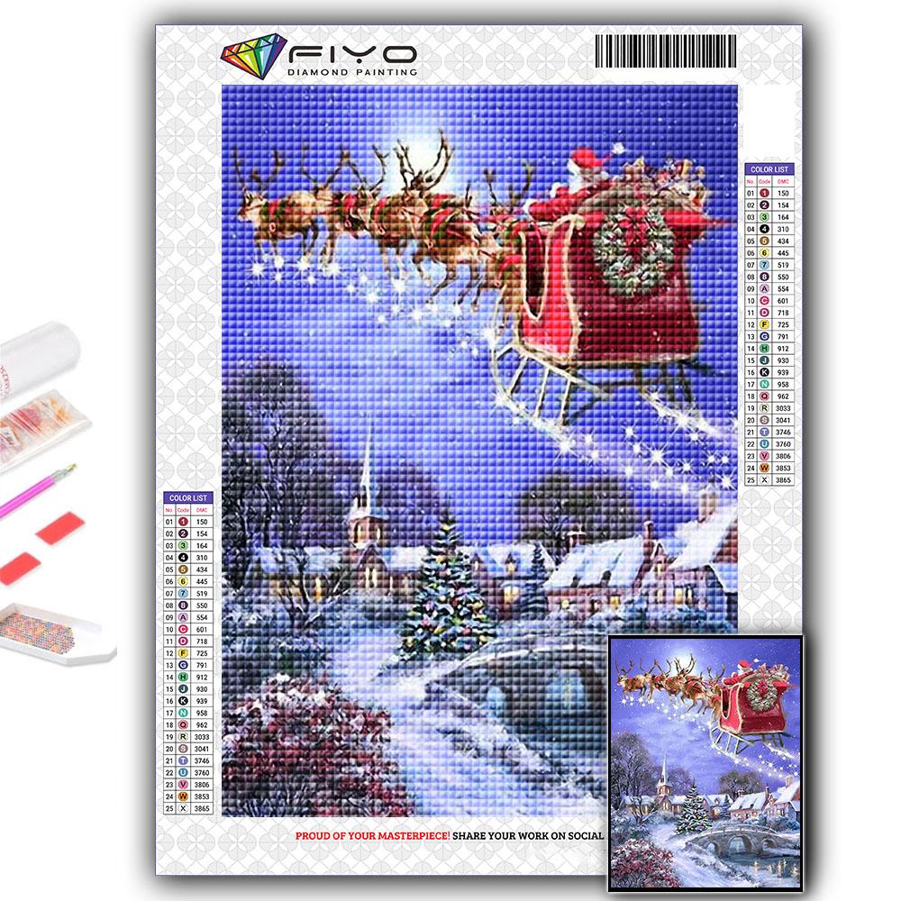 

5D Алмазная картина Рождественская елка Санта Снеговик DIY Алмазная вышивка Горный хрусталь Украшение дома Full Round 20X30CM