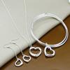 Heart Necklace Earrings Bracelet, Set T112