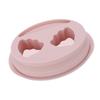 Silicone Dual Nail Soaking Bowl Nail Polish Dip Powder Remover Manicure Bowl with Tool Slot Pink