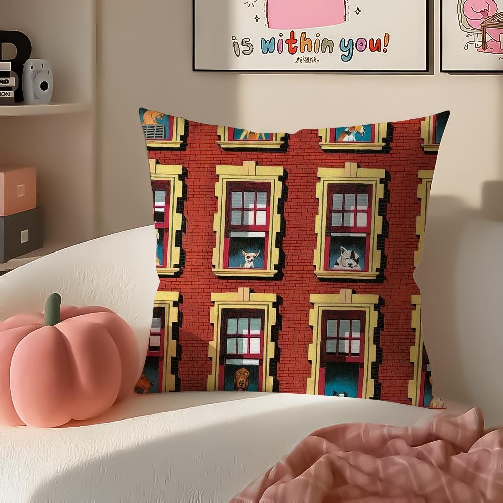 Art Magazine TThe NNew Yorker Cushion Cover Pillowcase Short Plush Invisible Zipper Room Sofa Cushion Cover