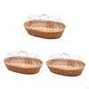 Food Serving Basket Imitation Rattan Woven Bread Drain Wicker Fruit for