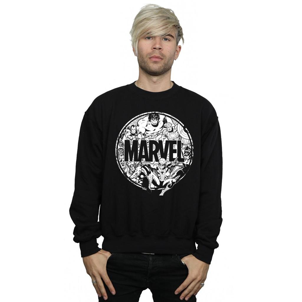 Marvel Comics Mens Logo Character Infill Sweatshirt