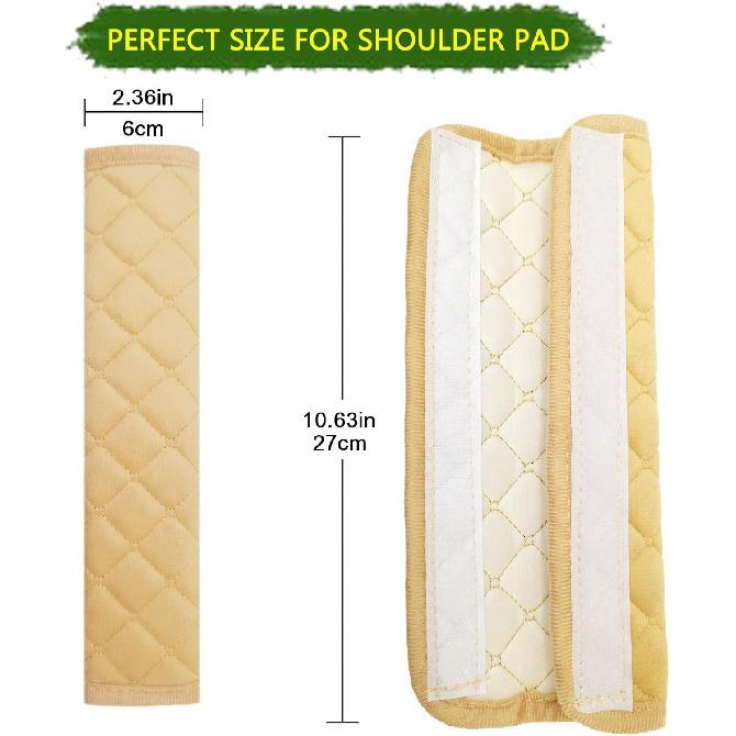 Seat Belt Cover Pad, 5 Pcs, Seatbelt Covers for Car Accessories-Beige