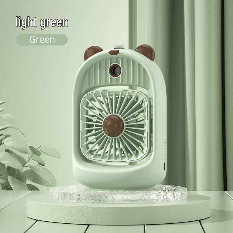 Mini Cartoon Desktop Air Cooler: USB-Powered Refrigeration & Humidifying Spray Fan