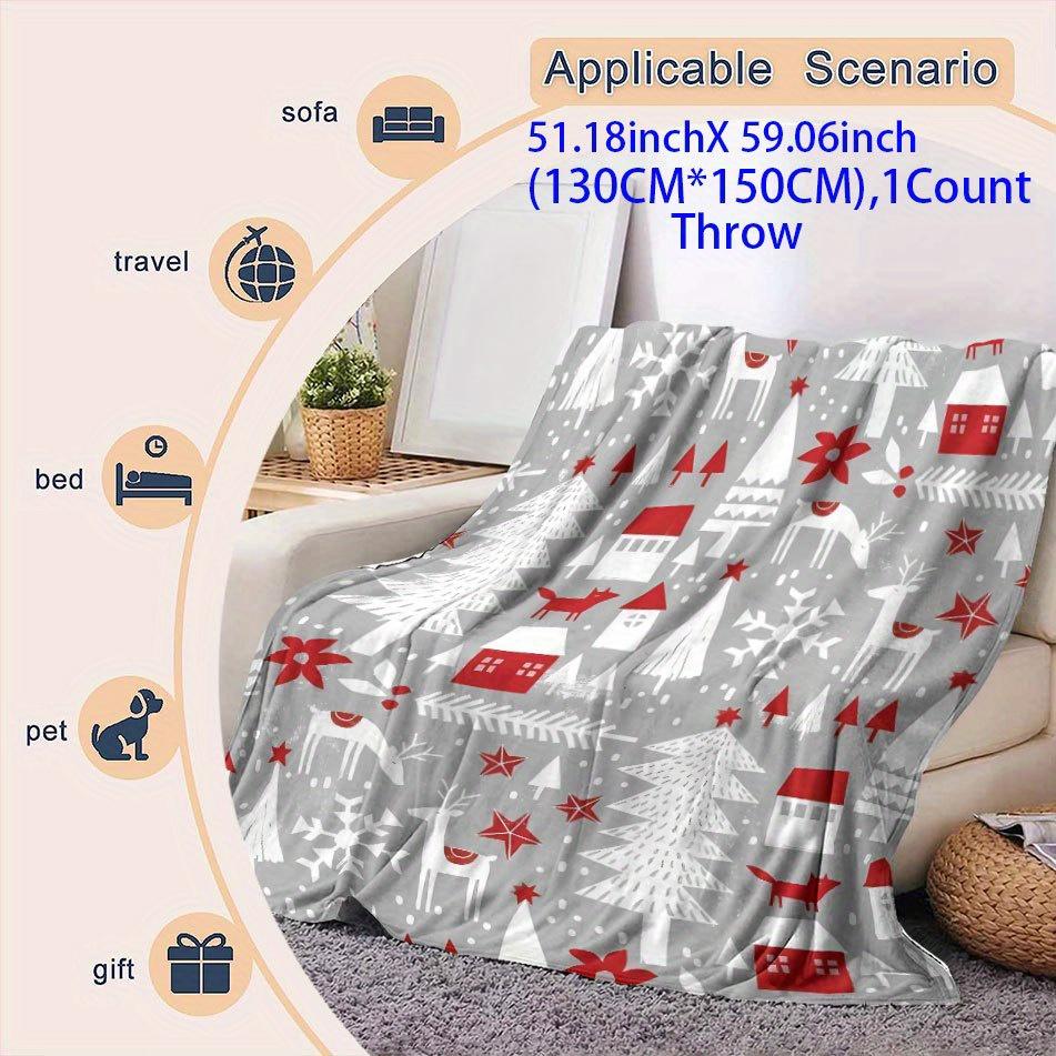 Winter Village Christmas Blanket Cozy Flannel Throw for Holiday Magic AllSeason Comfort Festive Scenery Gift
