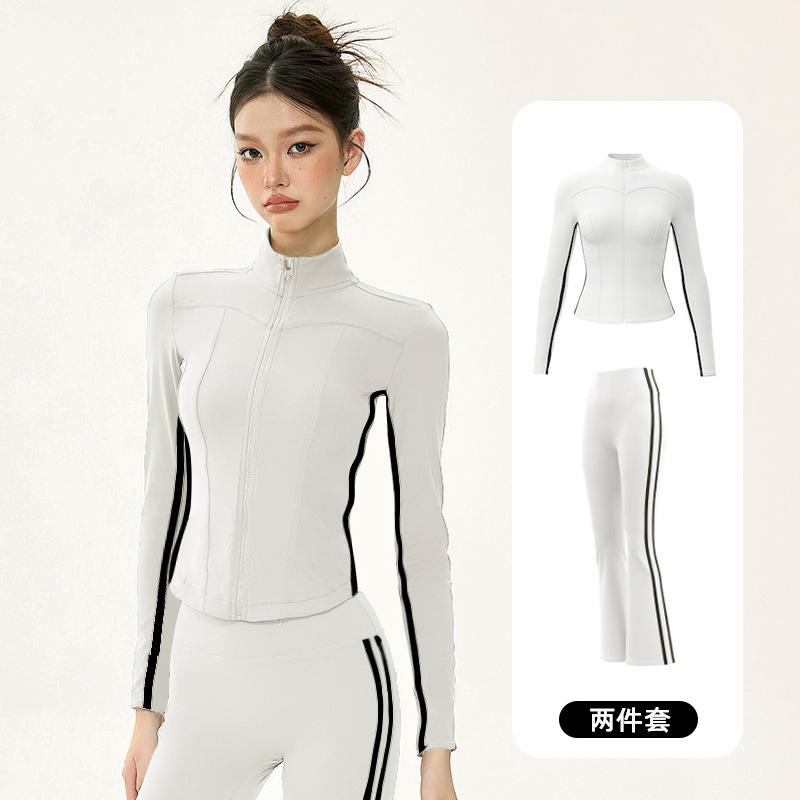 Yoga Suit Women's Spring Sports Top Slim and Thin Stand-up Collar Zipper Long Sleeve Running Training Fitness Jacket