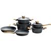 Wok marble non-stick pan frying pan milk pan soup pan household pot set induction cooker