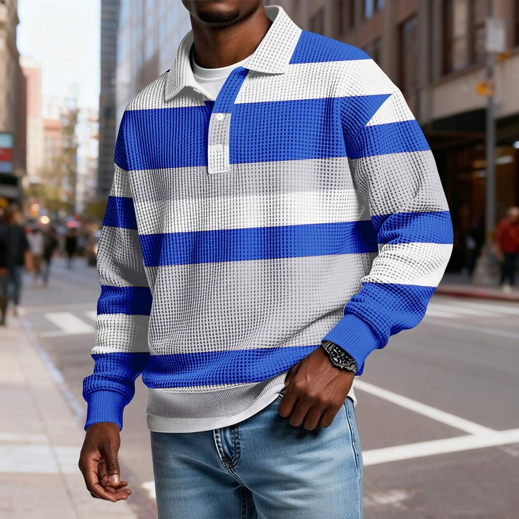 Men's Casual Loose-fitting Top Button-down Collar Long Sleeves