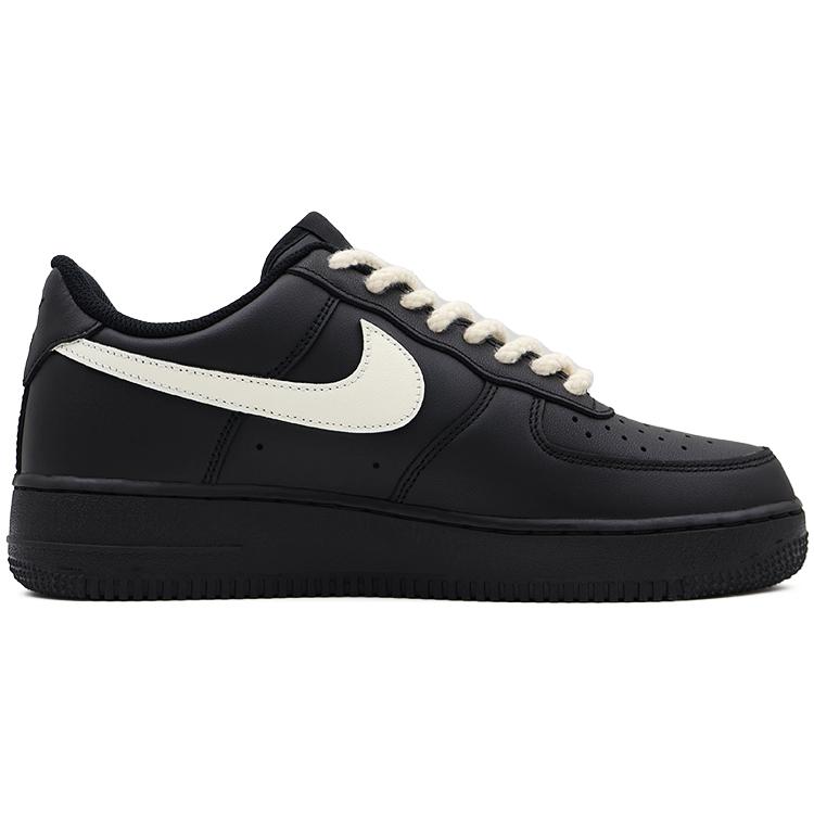 Nike Air Force 1 Slip Resistant Abrasion Resistant Low Top Skateboard Shoes Unisex Black White CW2288-001(Team91- S02)