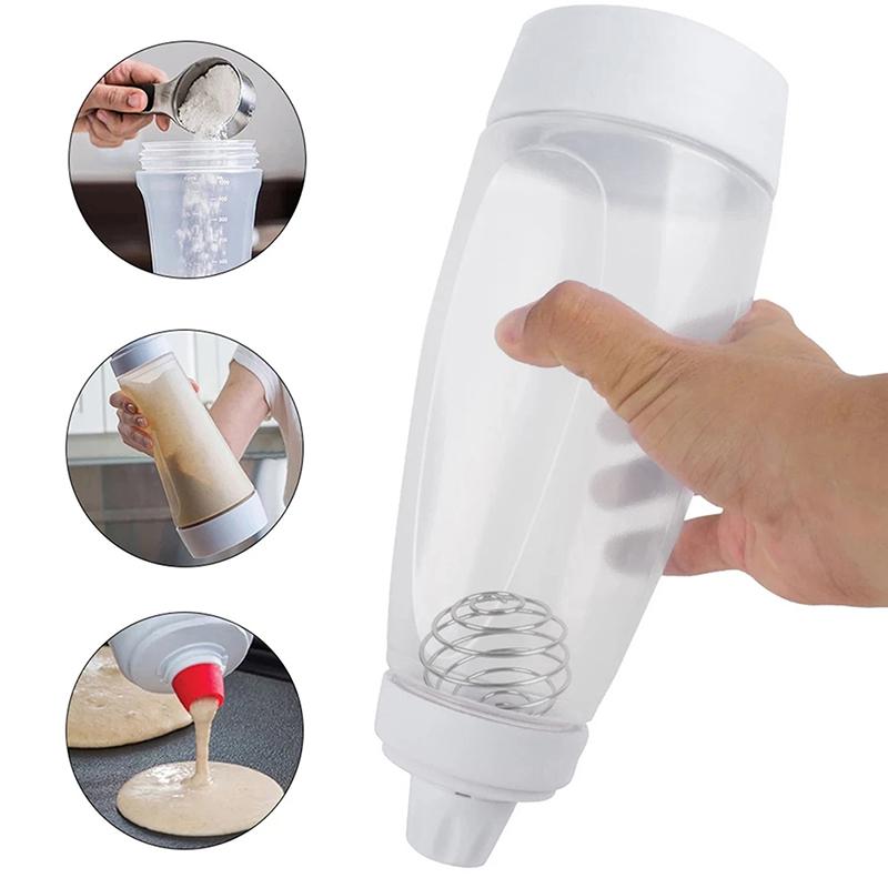 1000Ml Cupcake Waffel Pfannkuchen Teig Shaker Flasche Hand Teig Mischen Flasche