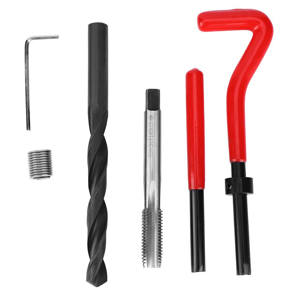 

17Pcs Thread Repair Kit Stainless Steel Twisted Drill Tap Wrench Threaded Insert Tool M10x1.5