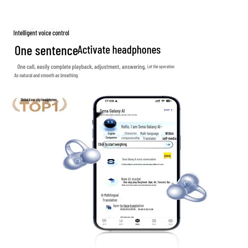 SANAG S8S Ultra Open-Ear Clip-on Bluetooth AI Translation Earbuds