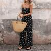 Womens Sexy Jumpsuits Polka Dot Tube Top Wide Leg Pants Vacation Jumpsuits Going Out